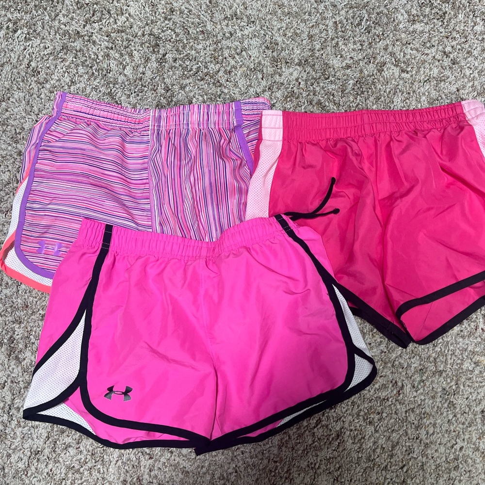 Lot girls athletic shorts pink size youth large 10-12